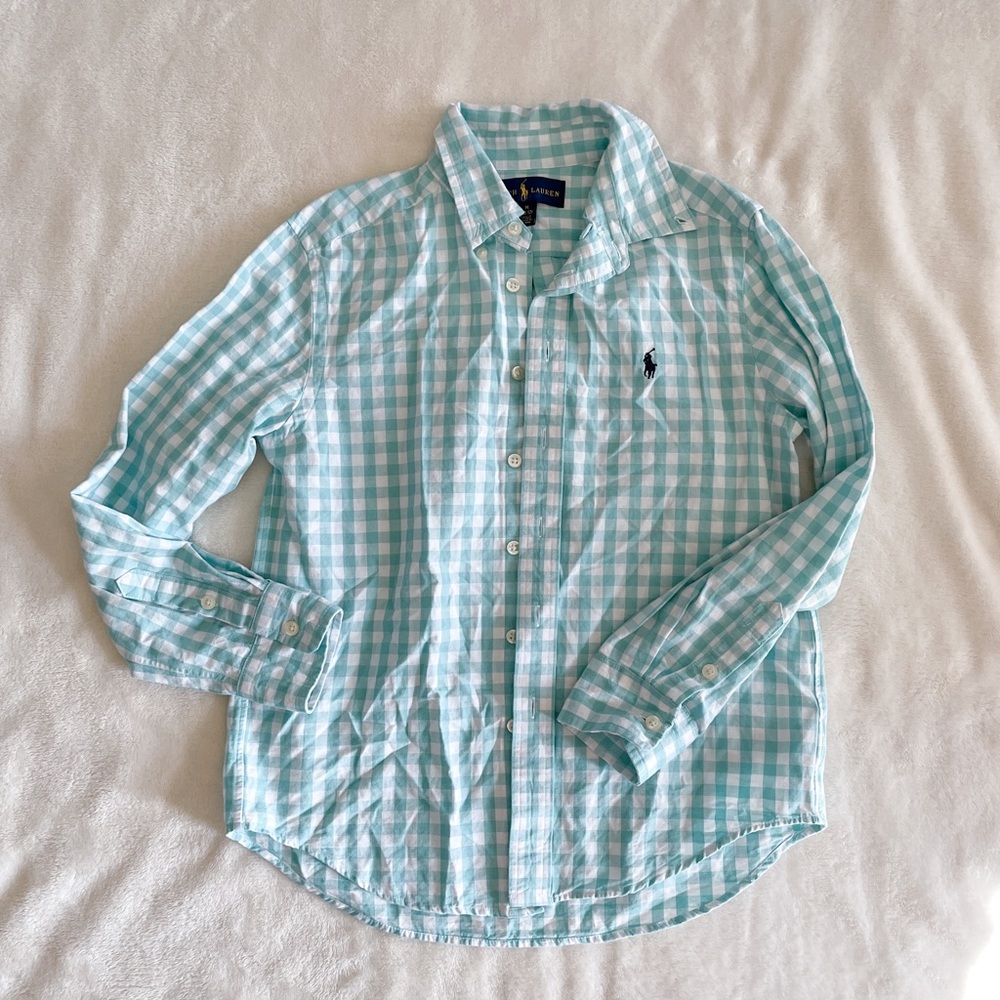 LIKE NEW Boys Ralph Lauren Checkered Button Up Shirt